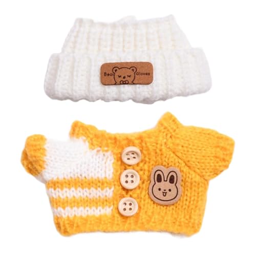 MagiDeal Mini-Puppen-Kleidung, Pullover und Kopfbedeckung, Kostüm, Bequeme Dekoration, Ersatz, niedliches Puppen-Outfit, Puppen-Zubehör für Cosplay, Gelb MagiDeal Mini-Puppen-Kleidung, Pullover und Kopfbedeckung, Kostüm, Bequeme Dekoration, Ersatz, niedliches Puppen-Outfit, Puppen-Zubehör für Cosplay, Gelb von MagiDeal
