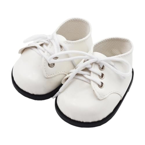 MagiDeal PU-Lederschuhe für Plüschpuppen, zum Selbermachen von Puppen, Kostümen, Kleidung zum Anfassen, Flache Schuhe, Freizeitschuhe für 14,96-Zoll-Puppen, Weiß von MagiDeal
