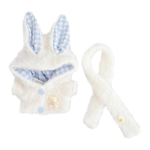 MagiDeal Plüsch-Puppenkleidung für 15–17 cm große Puppen, Puppen-Outfit, Kapuzenpullover mit Schal, Kuscheltier-Kleidung, Anzieh-Puppenkleidung, Cartoon, Weiß MagiDeal Plüsch-Puppenkleidung für 15–17 cm große Puppen, Puppen-Outfit, Kapuzenpullover mit Schal, Kuscheltier-Kleidung, Anzieh-Puppenkleidung, Cartoon, Weiß von MagiDeal