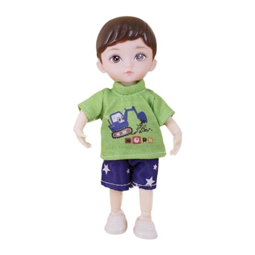 MagiDeal Puppen mit gegliedertem Körper, Spielzeug, männliche Puppe, Actionfiguren, kurzes Haar, braune Augen, bewegliche Gelenke, blanke Figur, Junge, Grün von MagiDeal
