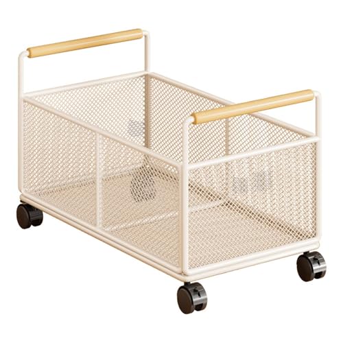 MagiDeal Rollbarer Aktenwagen aus Netzstoff, Aufbewahrungswagen, Bücheraufbewahrung, Bürobedarf, Roll-Organizer mit Rädern für Bücher, Handtaschen, L von MagiDeal