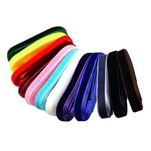 MagiDeal 12 Stücke 1 Yard Samt Band Samtband Dekoband Gewebeband Schleifenband - 9mm MagiDeal 12 Stücke 1 Yard Samt Band Samtband Dekoband Gewebeband Schleifenband - 9mm von MagiDeal