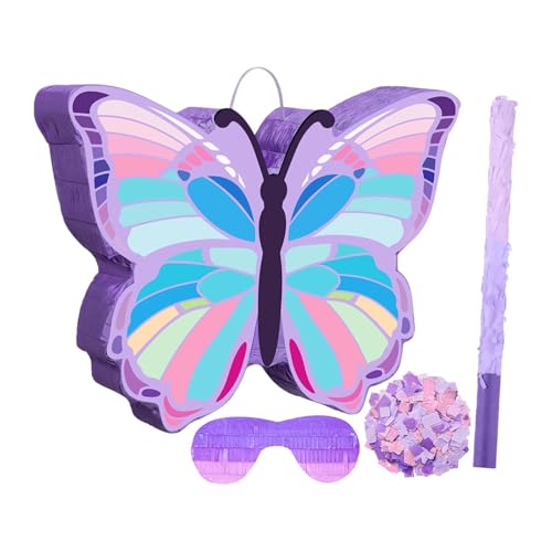 MagiDeal Schmetterlings-Piñata, mit Teig und Augenbinde, dekoratives Partyzubehör für Geburtstage, Pinata mit Zugschnur für Festivalkinder MagiDeal Schmetterlings-Piñata, mit Teig und Augenbinde, dekoratives Partyzubehör für Geburtstage, Pinata mit Zugschnur für Festivalkinder von MagiDeal