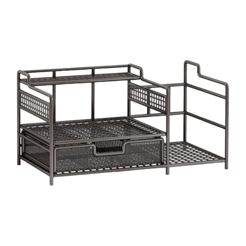 MagiDeal Tisch-Organizer, Schreibtisch-Organizer, Schreibtisch-Dokumentenablage, Regal, Papier-Briefablage, Aktenhalter für Büro, Schlafsaal, Schwarz von MagiDeal