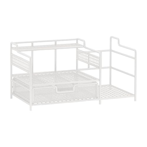 MagiDeal Tisch-Organizer, Schreibtisch-Organizer, Schreibtisch-Dokumentenablage, Regal, Papier-Briefablage, Aktenhalter für Büro, Schlafsaal, Weiß von MagiDeal