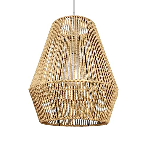 MagiDeal Webseil Rattan Pendelleuchte Schirm Lampenschirm Deckenlaterne Abdeckung Rustikaler Vintage-Stil für Zuhause Flur Staubdicht Kronleuchter Abdeckung, Khaki MagiDeal Webseil Rattan Pendelleuchte Schirm Lampenschirm Deckenlaterne Abdeckung Rustikaler Vintage-Stil für Zuhause Flur Staubdicht Kronleuchter Abdeckung, Khaki von MagiDeal