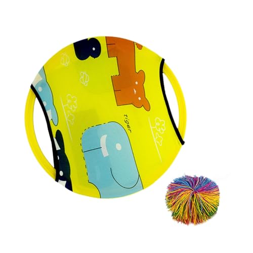 MagiDeal Wurf und Fangen von Bällen Set Elternkind -Interaktion Wurf und Fangen von Bällen Bunte Partyversorgungen Aktivitätsspielzeug für Kinder Erwachsene, Gelb von MagiDeal