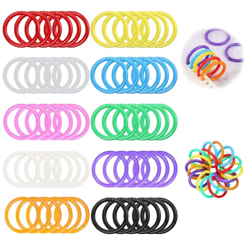 60 Stück Buchbinderinge, 44mm Karteikarten Ring, Plastik Buchbinderinge, Schlüsselringe Ring Binder, Mehrfarben Bunte Loseblatt Buchring aus Plastik für Scrapbook Fotoalbum Büro, Schule oder Zuhause 60 Stück Buchbinderinge, 44mm Karteikarten Ring, Plastik Buchbinderinge, Schlüsselringe Ring Binder, Mehrfarben Bunte Loseblatt Buchring aus Plastik für Scrapbook Fotoalbum Büro, Schule oder Zuhause von MagiSel