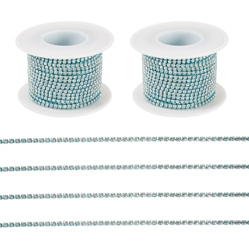 Magibeads 2 Rollen Strasssteine zum Basteln, 2 mm, Kristall-Strass-Bänder, Bastelkette, Eisenkette, Strass-Applikation für Kristallgirlanden, Kleidung, Hochzeitssträuße, Helltürkis Magibeads 2 Rollen Strasssteine zum Basteln, 2 mm, Kristall-Strass-Bänder, Bastelkette, Eisenkette, Strass-Applikation für Kristallgirlanden, Kleidung, Hochzeitssträuße, Helltürkis von Magibeads