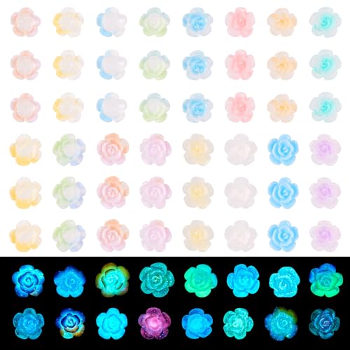 Magibeads Blumen-Cabochons, leuchtet im Dunkeln, 7,5–9,5 mm, kleine Blumenperlen, zufällige Farbe, flache Rückseite, Verzierungen für Nagelkunst, Dekoration, Basteln, Schmuckherstellung, Scrapbooking Magibeads Blumen-Cabochons, leuchtet im Dunkeln, 7,5–9,5 mm, kleine Blumenperlen, zufällige Farbe, flache Rückseite, Verzierungen für Nagelkunst, Dekoration, Basteln, Schmuckherstellung, Scrapbooking von Magibeads
