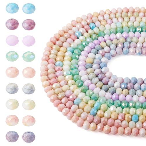 Magibeads Facettierte Glasperlen, Stränge, 8–8,5 mm, kleine Rondelle, Abakus, Kandi, Süßigkeitenperlen, lose Abstandshalter für Bastelarbeiten, Halsketten, Armbänder, Schmuckherstellung, 585 Stück Magibeads Facettierte Glasperlen, Stränge, 8–8,5 mm, kleine Rondelle, Abakus, Kandi, Süßigkeitenperlen, lose Abstandshalter für Bastelarbeiten, Halsketten, Armbänder, Schmuckherstellung, 585 Stück von Magibeads