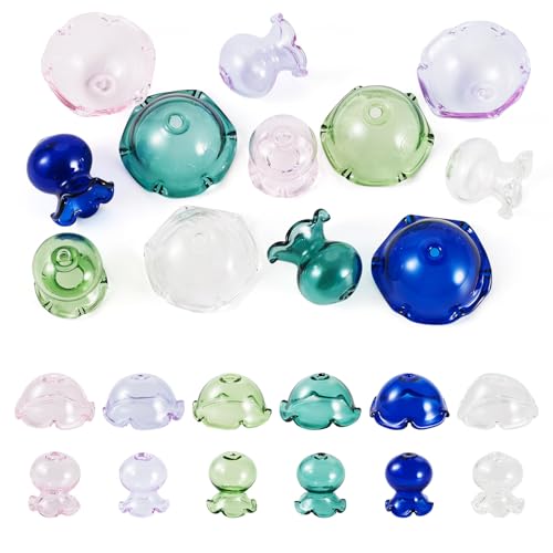 Magibeads Glas-Kristall-Blumenperlen für Windspiele, Blumenperlenkappen, Quallen, Abstandshalter, Kegel für Bastelarbeiten, Sonnenfänger, Ohrringe, Schmuckherstellung, Zubehör, 22,5 x 20,5 mm, 15,5 x Magibeads Glas-Kristall-Blumenperlen für Windspiele, Blumenperlenkappen, Quallen, Abstandshalter, Kegel für Bastelarbeiten, Sonnenfänger, Ohrringe, Schmuckherstellung, Zubehör, 22,5 x 20,5 mm, 15,5 x von Magibeads