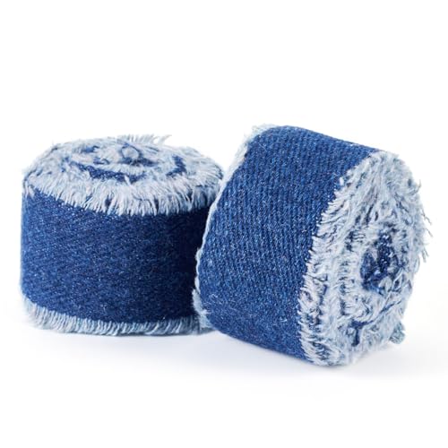 Magibeads Jeansband mit ausgefransten Kanten, 2,5 cm breit, rustikaler roher Rand, Jeansstoffband zum Verpacken von Hochzeitseinladungen, Brautsträußen, Basteln, 2 m, Marineblau Magibeads Jeansband mit ausgefransten Kanten, 2,5 cm breit, rustikaler roher Rand, Jeansstoffband zum Verpacken von Hochzeitseinladungen, Brautsträußen, Basteln, 2 m, Marineblau von Magibeads