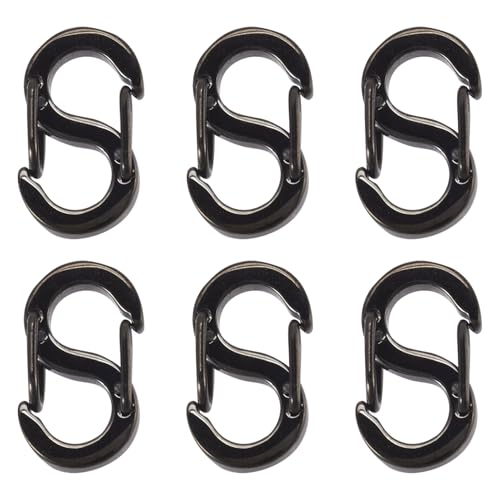 Magibeads Karabinerverschluss mit doppelter Öffnung, schwarz, S-Lock-Verbinder, Armband-Verlängerung, 11,5 x 7 x 3 mm, Schmuckverschlüsse für DIY-Schmuckherstellung, 6 Stück von Magibeads