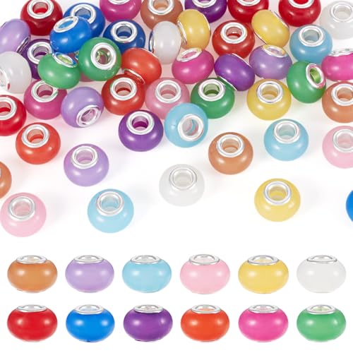 Magibeads Rondelle Abstandshalter mit großem Loch, 60 Stück, 14 mm, Acryl, europäische Fokusperlen für Perlenstifte, Schlüsselanhänger, Feengarten, Basteln, Schmuckherstellungszubehör Magibeads Rondelle Abstandshalter mit großem Loch, 60 Stück, 14 mm, Acryl, europäische Fokusperlen für Perlenstifte, Schlüsselanhänger, Feengarten, Basteln, Schmuckherstellungszubehör von Magibeads
