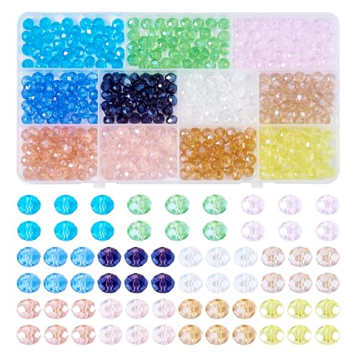 Magibeads Rondelle Glaskristallperlen, 8 x 6 mm, facettierte Stickerei, Kandi-Armband, Pony-Perlen, Großpackung, niedlich für Damen, Basteln, Windspiel, Sonnenfänger, Schmuckherstellung, 330 Stück Magibeads Rondelle Glaskristallperlen, 8 x 6 mm, facettierte Stickerei, Kandi-Armband, Pony-Perlen, Großpackung, niedlich für Damen, Basteln, Windspiel, Sonnenfänger, Schmuckherstellung, 330 Stück von Magibeads