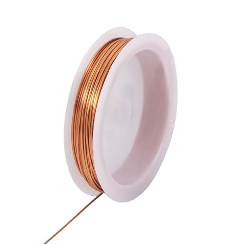 Magibeads Runder Kupferdraht, 18 Gauge, für Schmuck, Basteldraht, dünn, weich, blank, Metall, Perlendraht für Bastelarbeiten, Schmuckherstellung, zum Auffinden von Draht, 8 m von Magibeads