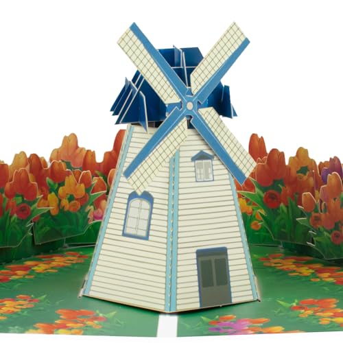 Magic Ants Herzliche Muttertags-3D-Klappkarte - Dankeskarte - Perfekt für Mutter, Ehefrau oder jemand Besonderen - 15cm x 20cm Umschlag mit Karte und Notizanhänger enthalten - Tulpen und Windmühle Magic Ants Herzliche Muttertags-3D-Klappkarte - Dankeskarte - Perfekt für Mutter, Ehefrau oder jemand Besonderen - 15cm x 20cm Umschlag mit Karte und Notizanhänger enthalten - Tulpen und Windmühle von Magic Ants