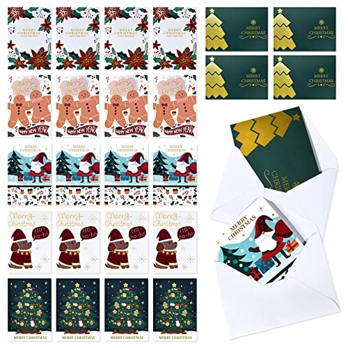 Magic Ants Weihnachtskarten mit Umschlägen (24er Set) - Klappkarten mit weihnachtlichen Motiven für die schönsten Weihnachtsgrüße - Frohe Weihnachten 12x17cm (6 Entwürfe 24 Packungen) von Magic Ants