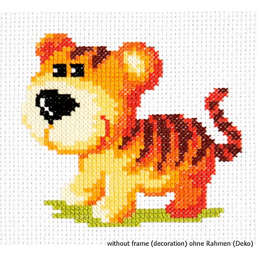 Magic Needle 10-29 Tigerjunges, Kreuzstichset mit Zählmuster, Baumwolle, mehrfarbig, 12 x 11 cm Magic Needle 10-29 Tigerjunges, Kreuzstichset mit Zählmuster, Baumwolle, mehrfarbig, 12 x 11 cm von Magic Needle