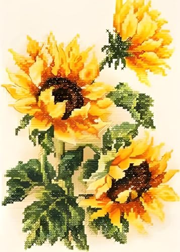 Magic Needle 40-78 ZW Drei Sonnenblumen Kreuzstichset mit Zählmuster Zweigart Edition, Baumwolle, multifarbig, 15x22cm Magic Needle 40-78 ZW Drei Sonnenblumen Kreuzstichset mit Zählmuster Zweigart Edition, Baumwolle, multifarbig, 15x22cm von Magic Needle