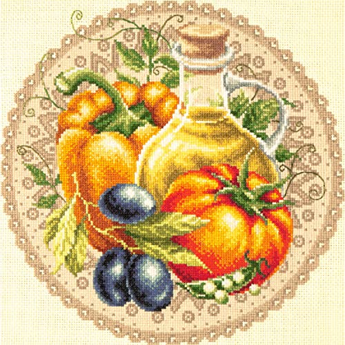 Magic Needle 54-01 ZW Mediterraner Salat Kreuzstichset mit Zählmuster Zweigart Edition, Baumwolle, multifarbig, 27x27cm Magic Needle 54-01 ZW Mediterraner Salat Kreuzstichset mit Zählmuster Zweigart Edition, Baumwolle, multifarbig, 27x27cm von Magic Needle