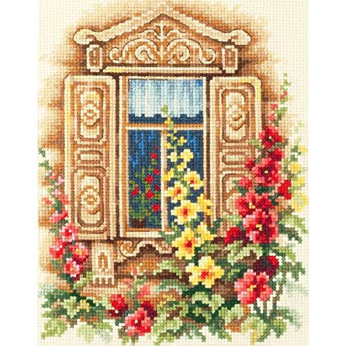 Magic Needle 74-02 ZW Schönes Fenster Kreuzstichset mit Zählmuster Zweigart Edition, Baumwolle, multifarbig, 16x20cm von Magic Needle