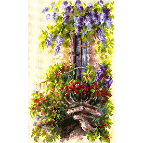 Magic Needle 74-05 ZW Blühender Balkon Kreuzstichset mit Zählmuster Zweigart Edition, Baumwolle, multifarbig, 15x23cm Magic Needle 74-05 ZW Blühender Balkon Kreuzstichset mit Zählmuster Zweigart Edition, Baumwolle, multifarbig, 15x23cm von Magic Needle