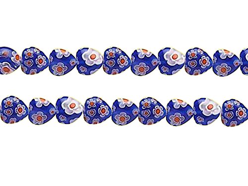 Magic and Arts Millefiori Glasperlen blaue Herzen 10mm von Magic and Arts