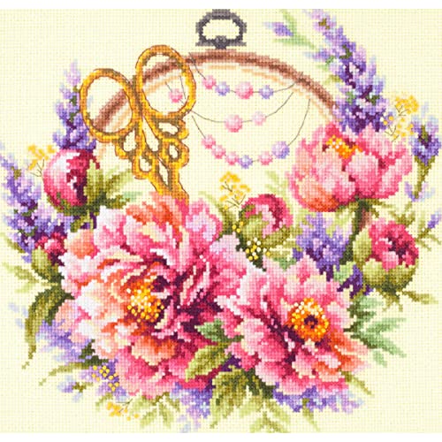 Magic Needle 100-124 ZW Pfingstrosen für Näherin Kreuzstichset mit Zählmuster Zweigart Edition, Baumwolle, multifarbig, 25x25cm Magic Needle 100-124 ZW Pfingstrosen für Näherin Kreuzstichset mit Zählmuster Zweigart Edition, Baumwolle, multifarbig, 25x25cm von Magic Needle