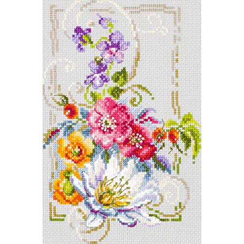 Magic Needle 100-163 ZW Schöne Sommerblumen Kreuzstichset mit Zählmuster Zweigart Edition, Baumwolle, multifarbig, 15x21cm Magic Needle 100-163 ZW Schöne Sommerblumen Kreuzstichset mit Zählmuster Zweigart Edition, Baumwolle, multifarbig, 15x21cm von Magic Needle