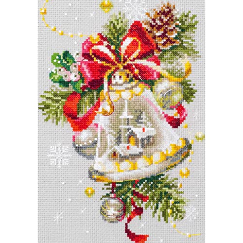Magic Needle 100-232 ZW Weihnachtsglocke Kreuzstichset mit Zählmuster Zweigart Edition, Baumwolle, multifarbig, 16x23cm Magic Needle 100-232 ZW Weihnachtsglocke Kreuzstichset mit Zählmuster Zweigart Edition, Baumwolle, multifarbig, 16x23cm von Magic Needle