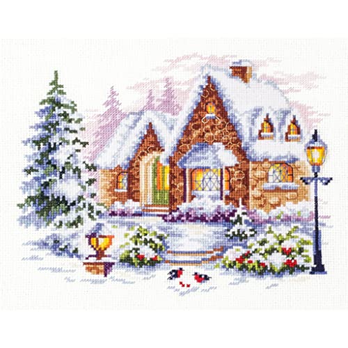Magic Needle 110-041 ZW Winterhaus Kreuzstichset mit Zählmuster Zweigart Edition, Baumwolle, multifarbig, 20x17cm Magic Needle 110-041 ZW Winterhaus Kreuzstichset mit Zählmuster Zweigart Edition, Baumwolle, multifarbig, 20x17cm von Magic Needle