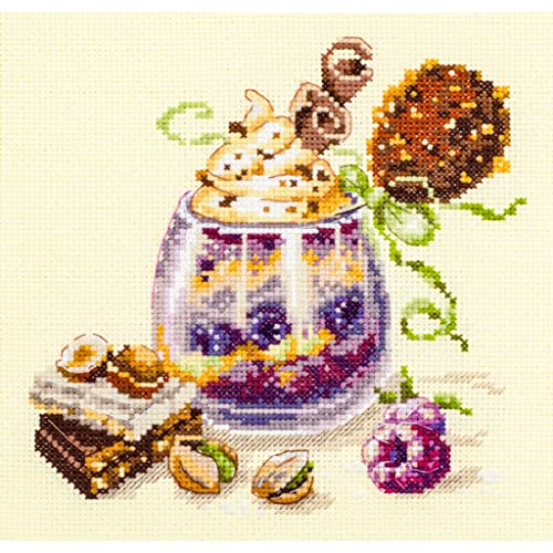 Magic Needle 120-080 ZW Schokoladendessert Kreuzstichset mit Zählmuster Zweigart Edition, Baumwolle, multifarbig, 17x17cm Magic Needle 120-080 ZW Schokoladendessert Kreuzstichset mit Zählmuster Zweigart Edition, Baumwolle, multifarbig, 17x17cm von Magic Needle