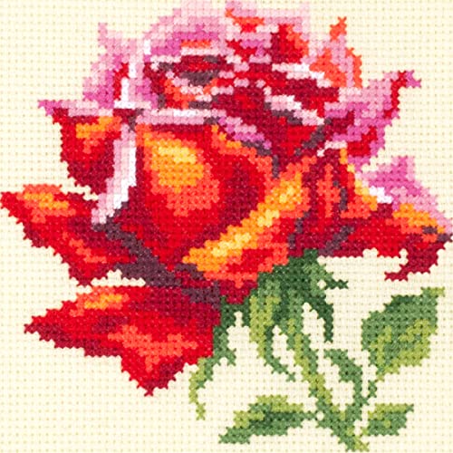 Magic Needle 150-003 ZW Rote Rose Kreuzstichset mit Zählmuster Zweigart Edition, Baumwolle, multifarbig, 11x11cm Magic Needle 150-003 ZW Rote Rose Kreuzstichset mit Zählmuster Zweigart Edition, Baumwolle, multifarbig, 11x11cm von Magic Needle