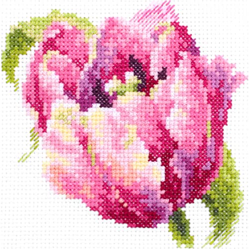 Magic Needle 150-013 ZW Rosa Tulpe Kreuzstichset mit Zählmuster Zweigart Edition, Baumwolle, multifarbig, 11x11cm Magic Needle 150-013 ZW Rosa Tulpe Kreuzstichset mit Zählmuster Zweigart Edition, Baumwolle, multifarbig, 11x11cm von Magic Needle