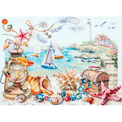 Magic Needle 250-707 ZW Meeresbrise Kreuzstichset mit Zählmuster Zweigart Edition, Baumwolle, multifarbig, 40x31cm Magic Needle 250-707 ZW Meeresbrise Kreuzstichset mit Zählmuster Zweigart Edition, Baumwolle, multifarbig, 40x31cm von Magic Needle