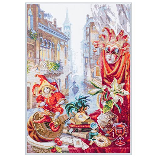 Magic Needle 528-555 ZW Karneval von Venezia Kreuzstichset mit Zählmuster Zweigart Edition, Baumwolle, multifarbig, 30x45cm Magic Needle 528-555 ZW Karneval von Venezia Kreuzstichset mit Zählmuster Zweigart Edition, Baumwolle, multifarbig, 30x45cm von Magic Needle