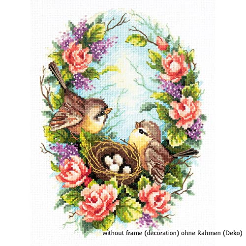 Magic Needle 64-05 ZW Familiennest Kreuzstichset mit Zählmuster Zweigart Edition, Baumwolle, multifarbig, 19x25cm Magic Needle 64-05 ZW Familiennest Kreuzstichset mit Zählmuster Zweigart Edition, Baumwolle, multifarbig, 19x25cm von Magic Needle