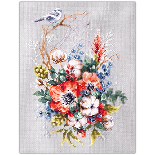Magic Needle 210-301 ZW Mohn und Baumwolle Kreuzstichset mit Zählmuster Zweigart Edition, Weiss, 18x26cm Magic Needle 210-301 ZW Mohn und Baumwolle Kreuzstichset mit Zählmuster Zweigart Edition, Weiss, 18x26cm von Magic Needle