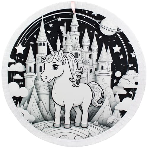 MagicPinatas Einhorn Pinata zum Ausmalen – DIY Piñata zum Selbstgestalten – Befüllbare Mal-Pinata für Kindergeburtstag – Kreatives Geschenk für Mädchen – Deko & Spiel in einem von MagicPinatas