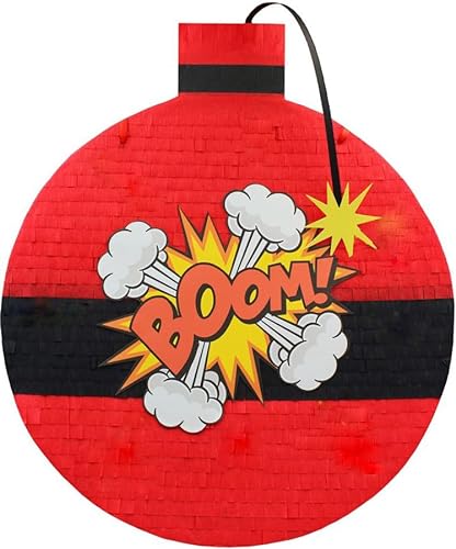 MagicPinatas Pinata Bombe – Boom Pinata Geburtstag Jungen – fertig zum Befüllen mit Füllstoffen wie Süßigkeiten, Spielzeug – Geschenk verpackt in Zellophan – Dekoration Bomba Pinata für Erwachsene von MagicPinatas