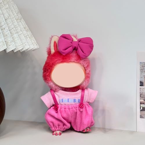 17 cm Puppenkleidung, rosa T-Shirt Overalls Outfit mit Schleife Haar-Accessoire, Premium Mode Kleidung für Puppen 17 cm Puppenkleidung, rosa T-Shirt Overalls Outfit mit Schleife Haar-Accessoire, Premium Mode Kleidung für Puppen von Magicaldiy