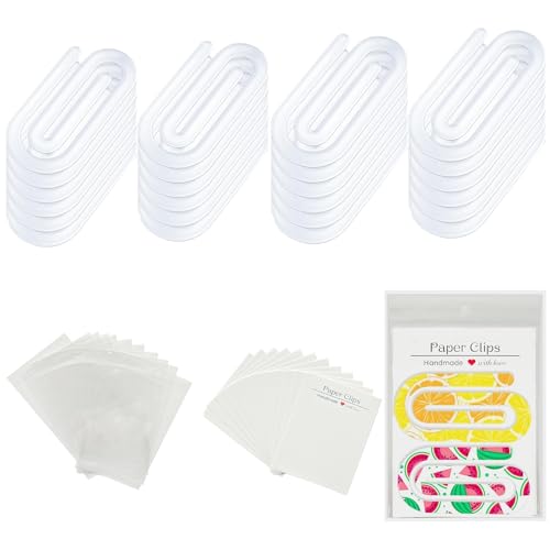 48 Stück Sublimations-Büroklammern, blanko, riesige Acryl-Büroklammern, große Sublimations-Büroklammern, Verpackung mit Display-Kartentaschen, transparente Sublimations-Papierklammern für von Magicalmai