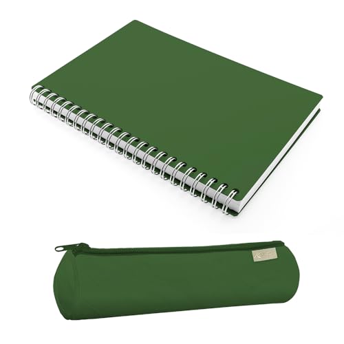 Magicamente Carta - Set A5 Notebook mit linierten Linien und Tombolino Federmäppchen aus waschbarem Papier, Spiralbindung, originelle Geschenkidee, perfekt für Notizen, Schule oder Arbeit, hergestellt von Magicamente Carta