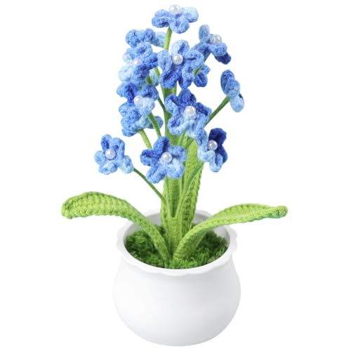 Magicherry Handgefertigte Häkelblumen, gestrickt, vergissmeinnicht, 22 cm, kleine Topfblumen für Auto, Armaturenbrett, Zuhause, Büro, Tischdekoration, Farbverlauf, Blau Magicherry Handgefertigte Häkelblumen, gestrickt, vergissmeinnicht, 22 cm, kleine Topfblumen für Auto, Armaturenbrett, Zuhause, Büro, Tischdekoration, Farbverlauf, Blau von Magicherry