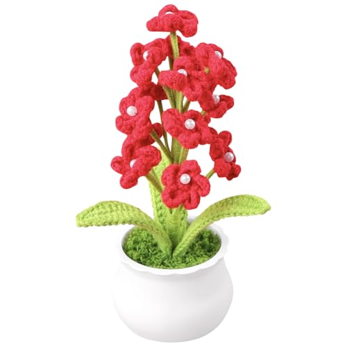 Magicherry Handgefertigte Häkelblumen, gestrickt, vergissmeinnicht, 22 cm, kleine Topfblumen für Auto, Armaturenbrett, Zuhause, Büro, Tischdekoration, Rot Magicherry Handgefertigte Häkelblumen, gestrickt, vergissmeinnicht, 22 cm, kleine Topfblumen für Auto, Armaturenbrett, Zuhause, Büro, Tischdekoration, Rot von Magicherry