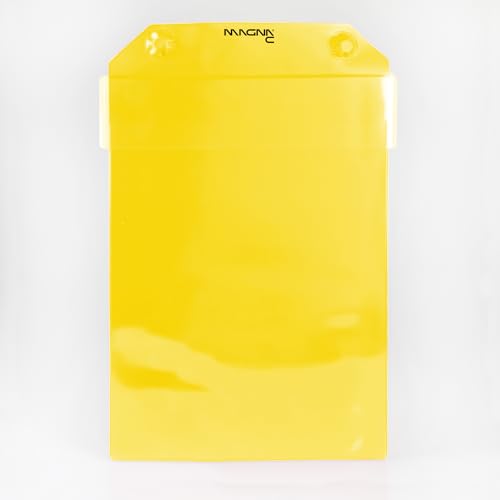 Magna-C® Magnettasche mit starkem Neodym-Magneten und Regenklappe | 220x300mm | DIN A4 | Ideal zur Dokumentenaufbewahrung (Gelb) von Magna-C