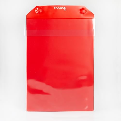 Magna-C® Magnettasche mit starkem Neodym-Magneten und Regenklappe | 220x300mm | DIN A4 | Ideal zur Dokumentenaufbewahrung (Rot) von Magna-C