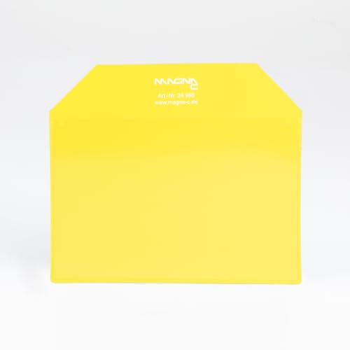 Magna-C® Magnettasche vollflächig magnetisch | 155 x 110 mm | DIN A6 quer | Ideal zur Dokumentenaufbewahrung (Gelb) von Magna-C